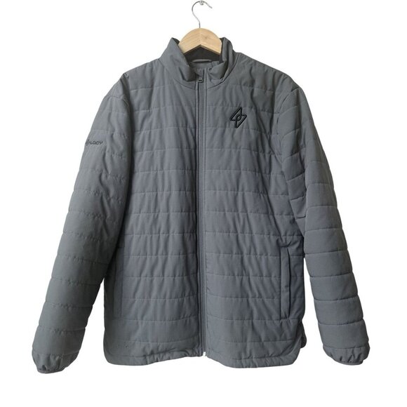 Bylt Mens Harbor Puffer Jacket Size L Gray Outdoor Full Zip Gorpcore Performance - Picture 1 of 9